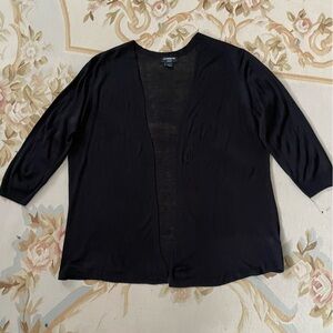 Soft lightweight black open front cardigan by Liz Claiborne size 1X